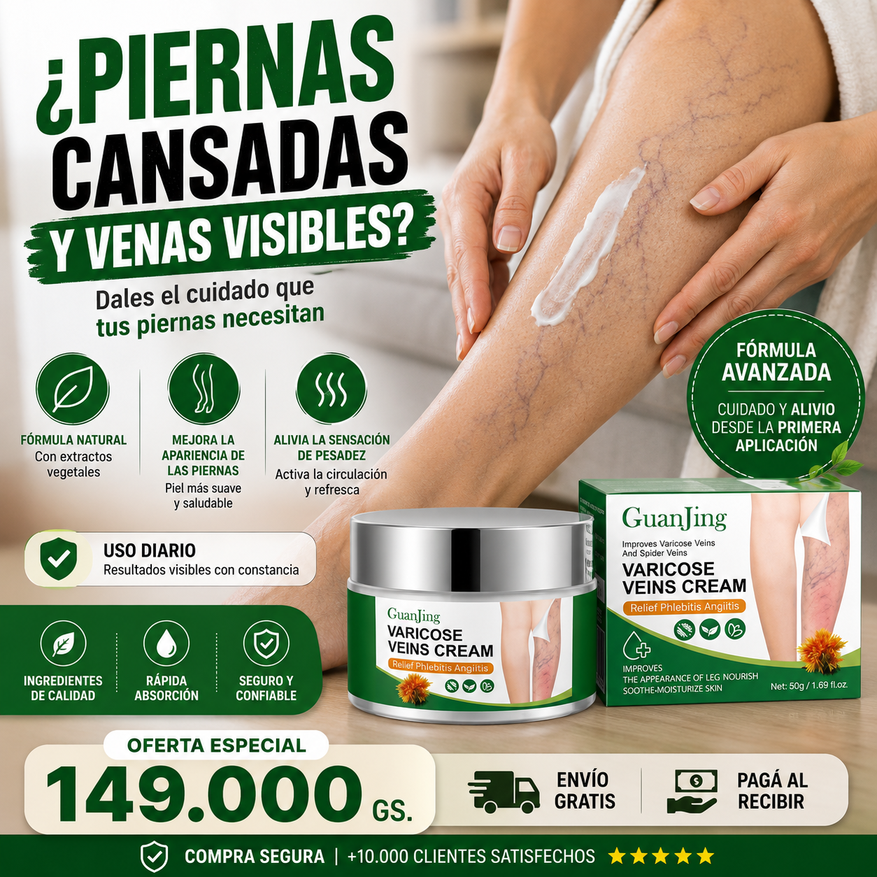 GuanJing Varicose Veins Cream™ | Crema para Piernas Cansadas y Várices
